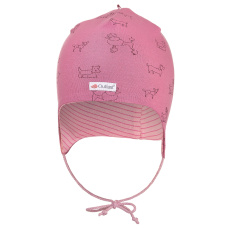 Little Angel-Čepice podšitá zavazovací Outlast® - růžová pes/pruh starorůžový Velikost: 1 | 36-38 cm