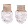 KAARSGAREN-Kojenecké rukavičky bavlněné 3–6 měsíců béžový zajíček