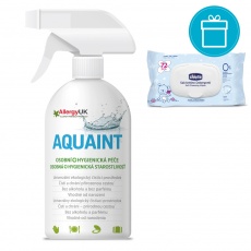CHICCO Ubrousky čistící, 72 ks, uzavíratelné + AQUAINT 500 ml CHICCO Ubrousky čistící, 72 ks, uzavíratelné + AQUAINT 500 ml
