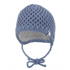 Little Angel-Čepice pletená zavazovací drobný vzor Outlast® - denim Velikost: 1 | 36-38 cm Little Angel-Čepice pletená zavazovací drobný vzor Outlast® - denim Velikost: 1 | 36-38 cm