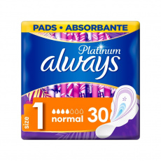 ALWAYS Platinum Normal Vložky hygienické 30 ks ALWAYS Platinum Normal Vložky hygienické 30 ks