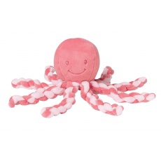 NATTOU První hračka miminka chobotnička PIU PIU Lapidou pink coral 0m + NATTOU První hračka miminka chobotnička PIU PIU Lapidou pink coral 0m +