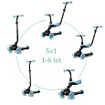 QPLAY Koloběžka / odrážedlo Sema Evo s LED světly Sky Blue, věk 1 - 6 let, do 50 kg