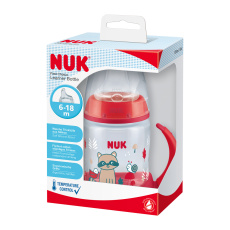 NUK FC Lahvička na učení s kontrolou teploty 150 ml červená NUK FC Lahvička na učení s kontrolou teploty 150 ml červená
