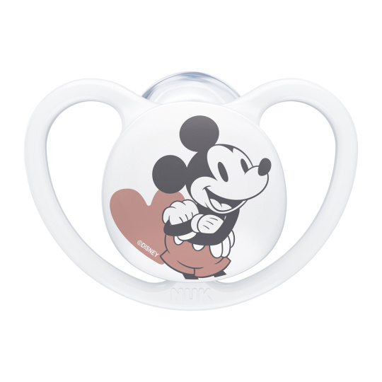 NUK Dudlík Space Disney Mickey v boxu, bílý 6-18m