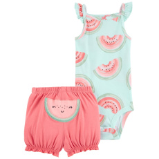 CARTER'S Set 2dílný body na ramínka, kraťasy Pink Watermelon holka 24m CARTER'S Set 2dílný body na ramínka, kraťasy Pink Watermelon holka 24m