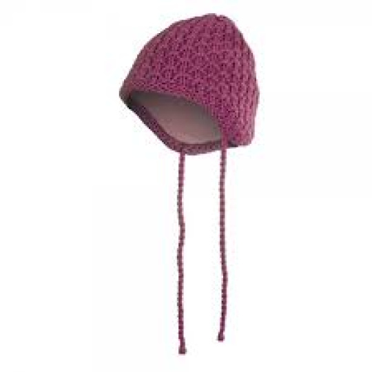 Little Angel-Čepice pletená zavazovací drobný vzor Outlast® - růžová Velikost: 2, 39-41 cm