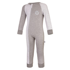 Little Angel-Overal tenký DR lemy Outlast® - šedý melír/pruh bílošedý melír Velikost oblečení: 92