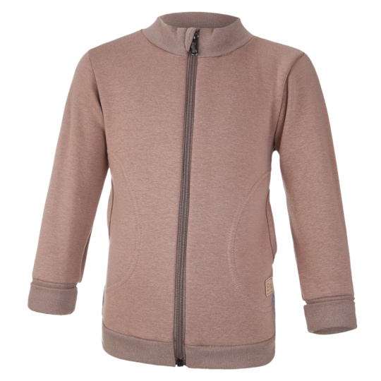 Little Angel-Mikina hřejivá rozepínací - hnědá Velikost oblečení: 104