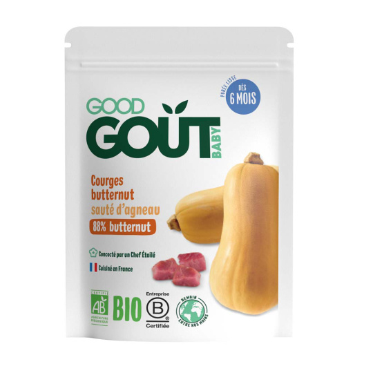 Příkrm zelenino-masový BIO Dýně s jehněčím masem 120g Good Gout