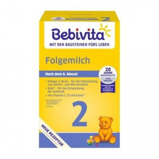 BEBIVITA Mléko 2 Instantní pokračovací mléčná výživa od uk. 6. měsíce, 500 g