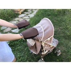 KAARSGAREN-Nepromokavé merino rukavice hnědé na kočárek KAARSGAREN-Nepromokavé merino rukavice hnědé na kočárek