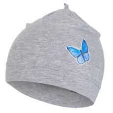 Little Angel-Čepice tenká DEBRA Outlast® - šedý melír/motýl Velikost čepic: 1 | 36-38 cm Little Angel-Čepice tenká DEBRA Outlast® - šedý melír/motýl Velikost čepic: 1 | 36-38 cm
