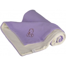 KAARSGAREN-Dětská deka fialovo smetanová s pejskem fleece bavlna KAARSGAREN-Dětská deka fialovo smetanová s pejskem fleece bavlna