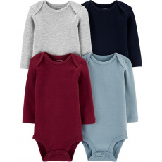 CARTER'S Body dlouhý rukáv Mix chlapec jednobarevné LBB 4 ks NB/ vel. 56 CARTER'S Body dlouhý rukáv Mix chlapec jednobarevné LBB 4 ks NB/ vel. 56