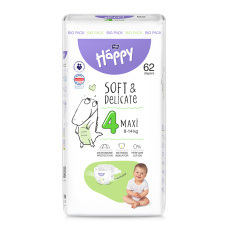 BELLA HAPPY Baby Pleny jednorázové Maxi 8-14 kg Big Pack 62 ks BELLA HAPPY Baby Pleny jednorázové Maxi 8-14 kg Big Pack 62 ks