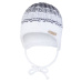 Little Angel-Čepice pletená zavazovací duha Outlast ® - bílošedá Velikost: 1 | 36-38 cm