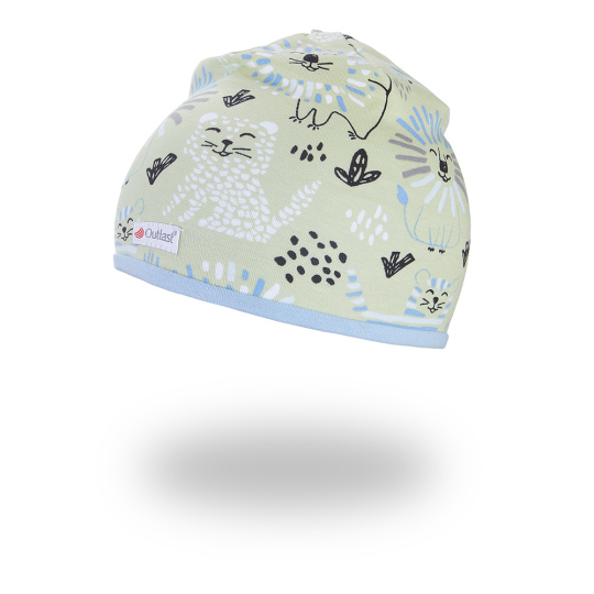 Little Angel-Čepice podšitá Outlast® - sv.zelená lvi/sv.modrá Velikost čepic: 2 | 39-41 cm