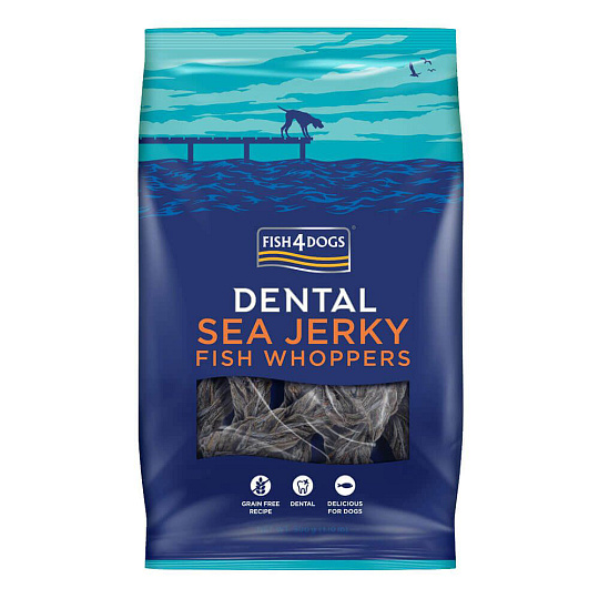 FISH4DOGS Pamlsky pro psy DENTAL SEA mořská ryba - kousky 500 g