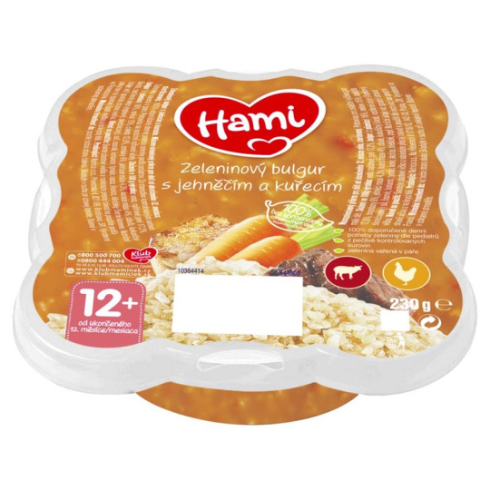 HAMI Talířek Zeleninový bulgur s jehněčím a kuřecím 230 g, 12+