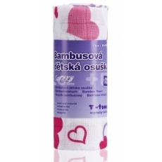T-Tomi Bambusová osuška, HEARTS / SRDÍČKA, 1ks T-Tomi Bambusová osuška, HEARTS / SRDÍČKA, 1ks