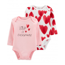CARTER'S Body dlouhý rukáv Pink Slogan holka 2ks NB/ vel. 56 CARTER'S Body dlouhý rukáv Pink Slogan holka 2ks NB/ vel. 56