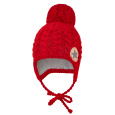Little Angel-Čepice pletená zavazovací copánky LA Outlast ® - červená Velikost čepic: 3 | 42-44 cm