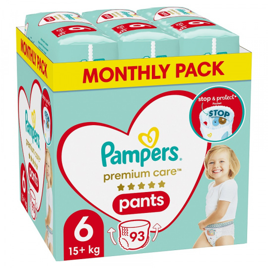 PAMPERS Premium Care Kalhotky plenkové vel. 6 (15+ kg) 93 ks