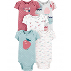 CARTER'S Body krátký rukáv Strawberry dívka LBB 5 ks NB/ vel. 56 CARTER'S Body krátký rukáv Strawberry dívka LBB 5 ks NB/ vel. 56