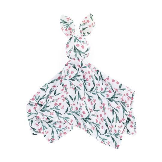 PETITE&MARS Mazlíček bambusový mušelínový Hugo Pink Meadow 0m+
