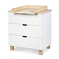 KLUPS Komoda s přebalovacím pultíkem Iwo bílá-natural push-to-open KLUPS Komoda s přebalovacím pultíkem Iwo bílá-natural push-to-open