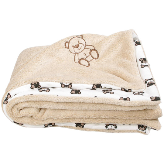 KAARSGAREN-Dětská deka béžová medvídek Wellsoft bavlna