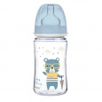 CANPOL BABIES Láhev se širokým hrdlem Bonjour Paris 240 ml modrá