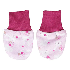 KAARSGAREN-Kojenecké rukavičky bavlněné 3–6 měsíců růžový zajíček