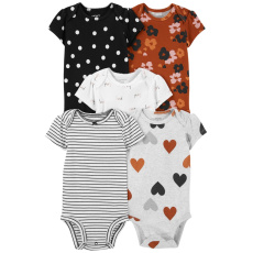 CARTER'S Body krátký rukáv BrownBlack holka 5ks NB/ vel. 56 CARTER'S Body krátký rukáv BrownBlack holka 5ks NB/ vel. 56