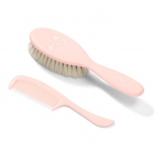 BABYONO Kartáček a hřeben na vlasy super jemná světle růžová BABYONO Kartáček a hřeben na vlasy super jemná světle růžová