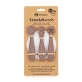 PETITE&MARS Set 3 ks silikonových tréninkových lžiček Take&Match Velvet Latte 6m+