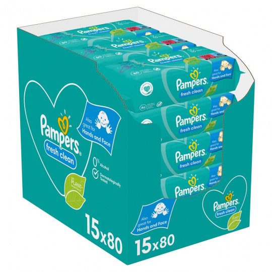 PAMPERS Fresh Clean Ubrousky vlhčené 15 Balení = 1200 ks