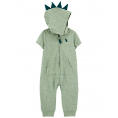 CARTER'S Overal na zip bez nožiček kr. rukáv Green Dino kluk 3m CARTER'S Overal na zip bez nožiček kr. rukáv Green Dino kluk 3m
