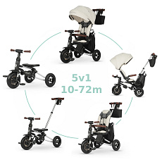 QPLAY Tříkolka Nova Deluxe 5v1 Beige, 10-72 měsíců