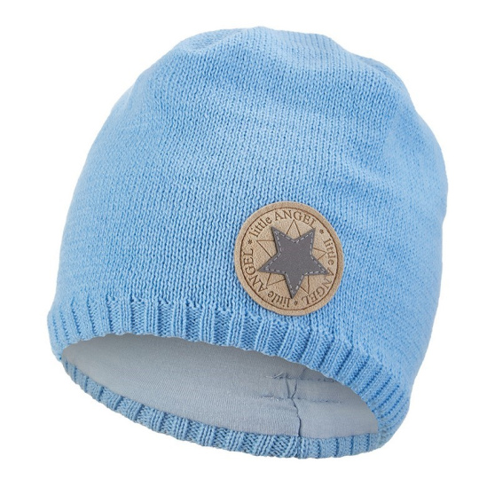 Little Angel-Čepice pletená hladká Outlast ® - sv.modrá Velikost: 1 | 36-38 cm