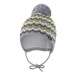 Little Angel-Čepice pletená zavazovací vlnky Outlast ® - sv.šedá Velikost: 3 | 42-44 cm