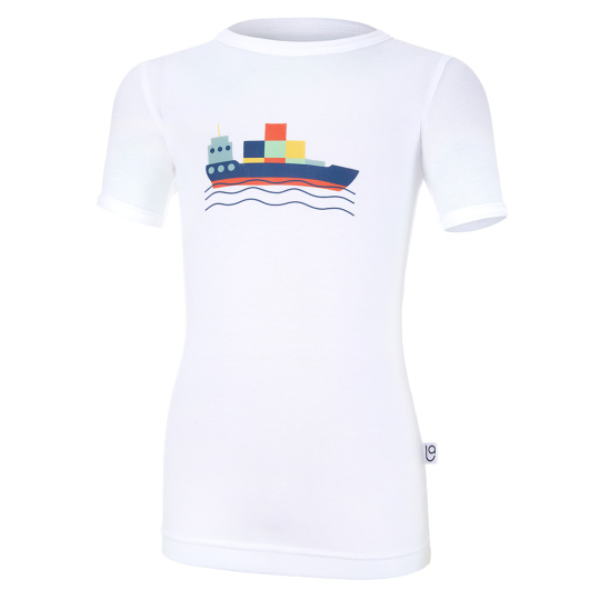 Little Angel-Tričko tenké KR obrázek Outlast® - bílá/loď Velikost oblečení: 116