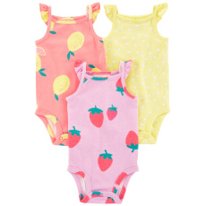 CARTER'S Body na ramínka Dots Fruit holka 3ks 9m CARTER'S Body na ramínka Dots Fruit holka 3ks 9m