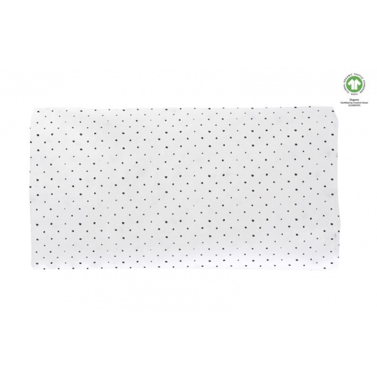 MOTHERHOOD Prostěradlo napínací s gumičkou BIO Black Dots 60x120 cm