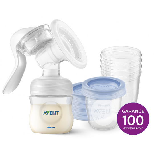 Philips AVENT Odsávačka mateřského mléka manuální + VIA 180 ml 