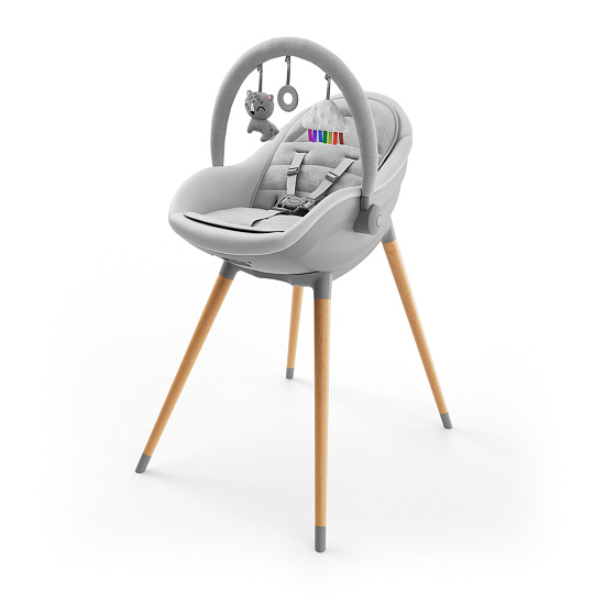 KINDERKRAFT Jídelní židlička a lehátko Fini Up 2v1 Grey