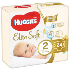 HUGGIES Jednorázové pleny Elite Soft vel. 2, 24 ks HUGGIES Jednorázové pleny Elite Soft vel. 2, 24 ks
