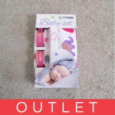 T-TOMI Baby set - osuška bambusová + kolíčky na kočárek, růžová/sloni T-TOMI Baby set - osuška bambusová + kolíčky na kočárek, růžová/sloni