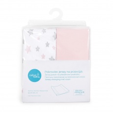 CEBA BABY Potah na přebalovací podložku 50x70-80 cm 2 ks Candy Pink+Pink Stars